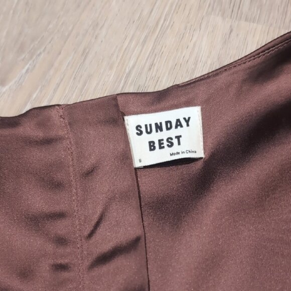 Aritzia Shiloh Brown Satin Corset Top - Picture 7 of 10